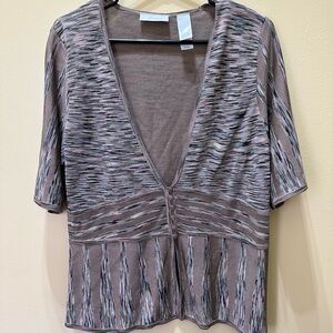 Stylish Gray Patterned Cardigan L